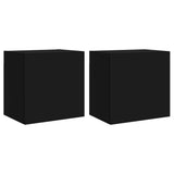 TV Wall Cabinets 2 pcs Black 40.5x30x40 cm Engineered Wood 836899