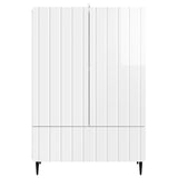 Sideboard High Gloss White 66 x 34.5 x 97 cm Engineered Wood 894439