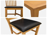 Dining Set 3 pcs Black Solid Oak Wood 3430322