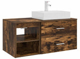 Bathroom Furniture Set 2 pcs Smoked Oak Engineered Wood 3403892