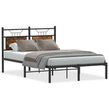 Bed Frame without Mattress Smoked Oak 120x200 cm Engineered Wood 4106741