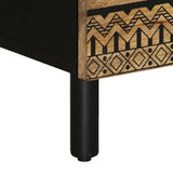 Bed Cabinet Black 50x33x62 cm Solid Rough Wood Mango 4018637