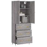 Highboard Grey Sonoma 69.5x34x180 cm Engineered Wood 3195833