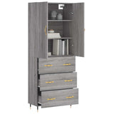 Highboard Grey Sonoma 69.5x34x180 cm Engineered Wood 3195833
