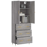 Highboard Grey Sonoma 69,5x34x180 cm Engineered Wood 3195833