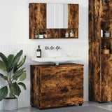 Bathroom Furniture Set with Drawer with Shelf 2 pcs Smoked Oak 3393018