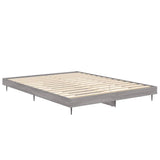 Bed Frame without Mattress Grey Sonoma 135x190 cm Double Engineered Wood 832291