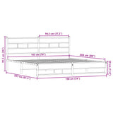 Metal Bed Frame without Mattress Smoked Oak 193x203 cm 3308488