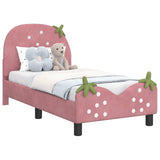 Toddler Bed Frame with Headboard Pink 70 x 140 cm Velvet 42011074