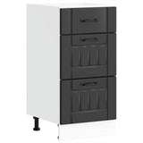 Kitchen Base Cabinet "Lucca" Black Engineered Wood 854231