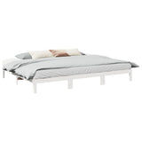 Family Bed Frame No Mattress White 240x200 cm Solid Wood Pine 3324566