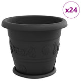 Plant Pots 24 pcs Black 34 x 28 cm Plastic 3403288
