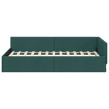 Corner Bed Frame Dark Green 80 cm x 200 cm Velvet 42016031