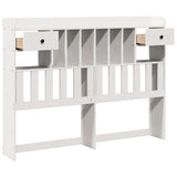 Headboard with Storage White 160 cm Solid Wood Pine 855506