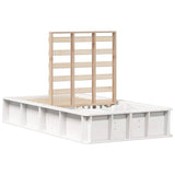 Bed Frame White 90 x 190 cm Solid Pine Wood 3385740