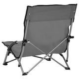 Folding Chairs 2 pcs Grey Fabric 312491