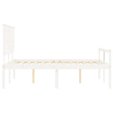Senior Bed without Mattress White 140x190 cm Solid Wood 3195462