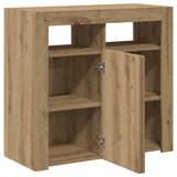 Sideboard with LED Lights Artisan Oak 80x35x75 cm Engineered Wood 856362