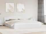 Storage Bed with Headboard White 200 x 200 cm Engineered Wood 3413061