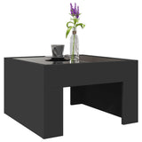 ZNTS Coffee Table with Infinity LED Black 50x50x30 cm 847603