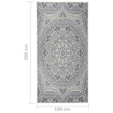 Outdoor Rug Blue Polypropylene 100 x 200 cm Pattern Outdoor Rug 340829