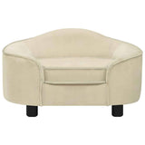 Dog Sofa Cream Plush, Solid Pinewood, Foam 67 x 47 x 36 cm 171090
