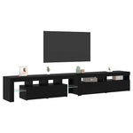 TV Cabinets 3 pcs Black oak 260 x 36.5 x 40 cm Engineered wood 3332493