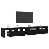 TV Cabinet 3 pcs Black Oak 260 x 37 x 40 cm Engineered Wood 3332493
