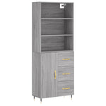 Highboard Grey Sonoma 69.5x34x180 cm Engineered Wood 3189427