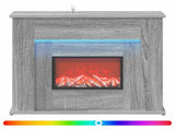 Fireplace with LED Strip Grey Sonoma 63 x 20 x 54.5 cm 8021100