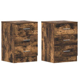 Bedside Cabinets 2 pcs Smoked Oak 38x35x56 cm Engineered Wood 815322