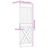 Door NARVIK Natural 70 x 210 cm Solid Pine Wood 42047094