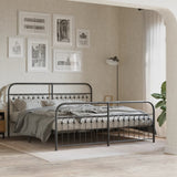 Metal Bed Frame without Mattress with Footboard Black 183x213cm 376623