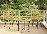 Garden Chair Set of 2 Black Steel, polyethylene with a rattan look 319428