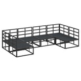 Garden Sofa Set with Cushion Black Aluminium 3378848