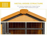 Rabbit Hutch Guinea Pig Hutch Wood-metal Elevated Guinea Pig House Pet Bunny Cage for Outdoor 122 x T3398P350056