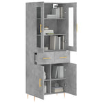 Highboard Concrete Grey 69.5x34x180 cm Engineered Wood 3198525