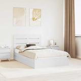 Storage Bed with Headboard White 135 x 190 cm Engineered Wood 3411903