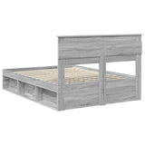 Bed Frame with Storage Grey Sonoma 140 x 190 cm Solid Pine Wood 3409756