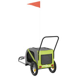 Pet Bike Trailer Green and Black Oxford Fabric and Iron 93892
