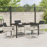 Garden Dining Set 5 pcs Light Grey Poly Rattan 3380735
