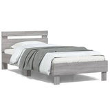 Bed Frame without Mattress with Headboard Grey Sonoma 100x200 cm 838531