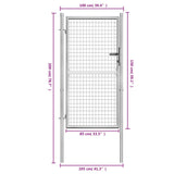 ZNTS Garden Gate Galvanised Steel 105x200 cm Silver 144758