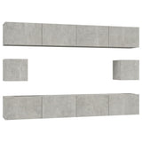 6 Piece TV Cabinet Set Concrete Grey Engineered Wood 3114369