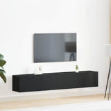 TV Cabinet Set 2 pcs Black Oak Engineered Wood 3333055