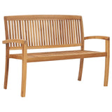 2-Seater Stacking Garden Bench 128.5 cm Solid Teak Wood 49388