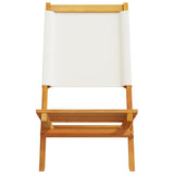 Folding Garden Chairs 8 pcs Cream White Fabric and Solid Wood 3214639