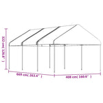 Gazebo with Roof White 6.69x4.08x3.22 m Polyethylene 3155511