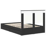 Storage Bed with Headboard Black 120 x 200 cm Engineered Wood 3411223
