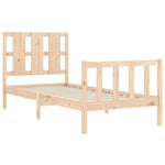 ZNTS Bed Frame without Mattress 90x190 cm Single Solid Wood Pine 3192196